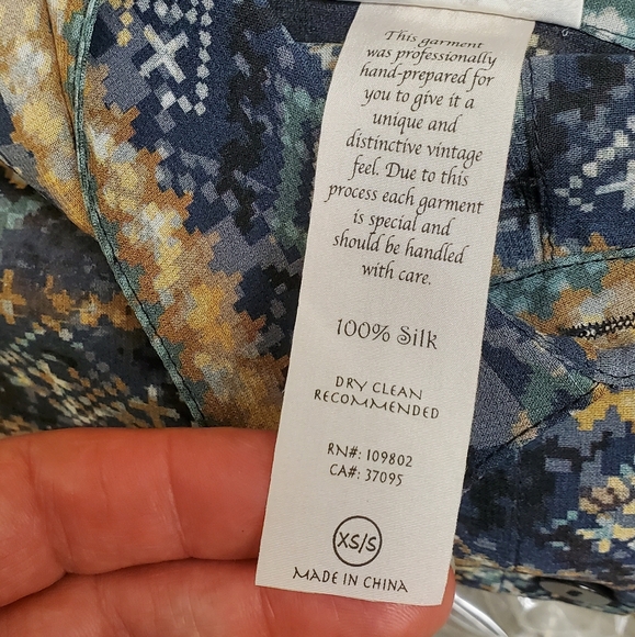 🤩New with tags vintage Da-nang oversized Boheme button down top size xs/s - Picture 9 of 9